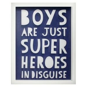 Dark Blue Funny Boy Quote Framed Wall Decoration